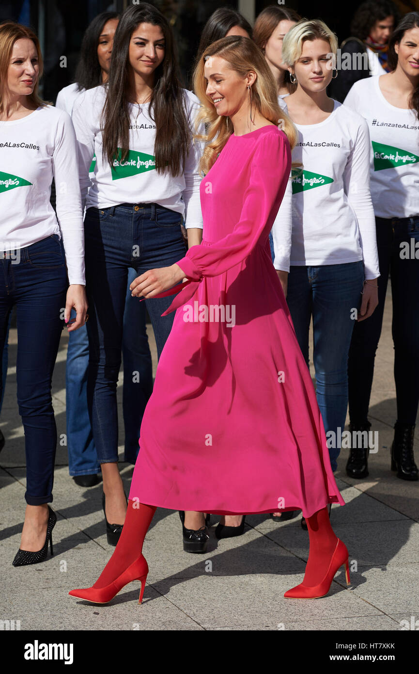 Model Valentina Zelyaeva presents ' Ya es primavera ' campaign departament store El Corte Inglés Wednesday, March 8, 2017 in Madrid 08/03/2017 Stock Photo