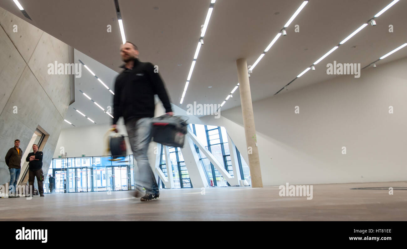 An interior shot of the Libeskind building at the Leuphana university