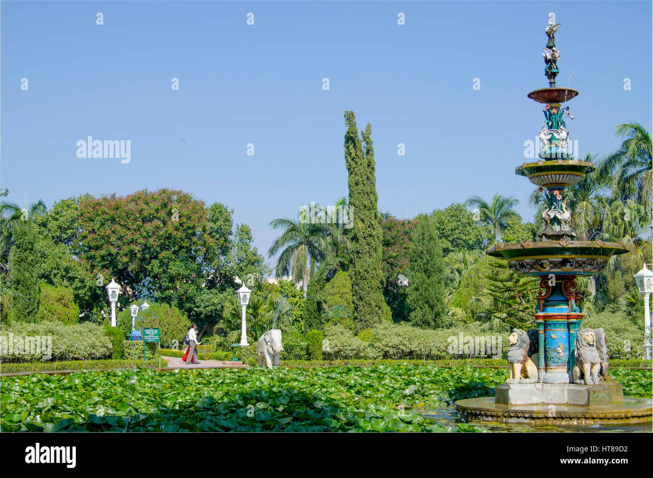 The beautiful blossoming garden in Udaipur Sahelion Ki Bari Stock Photo