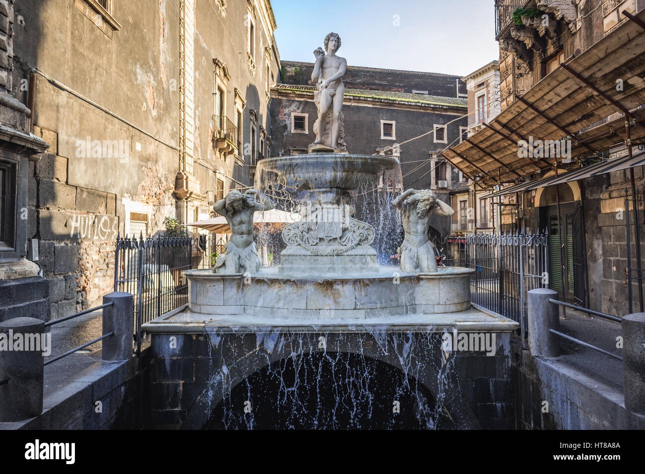 Amenano Fountain (Fontana dell Amenano) next to Cathedral Square