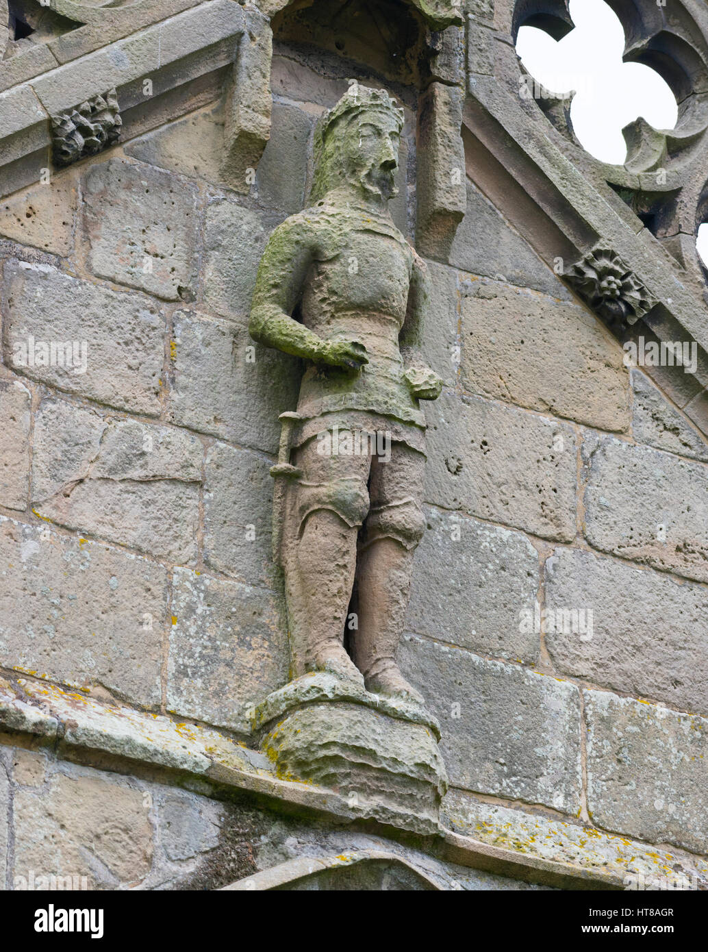 Staute of Henry IV on St Mary Magdalene's Church at Battlefield, Shrewsbury, Shropshire. Stock Photo