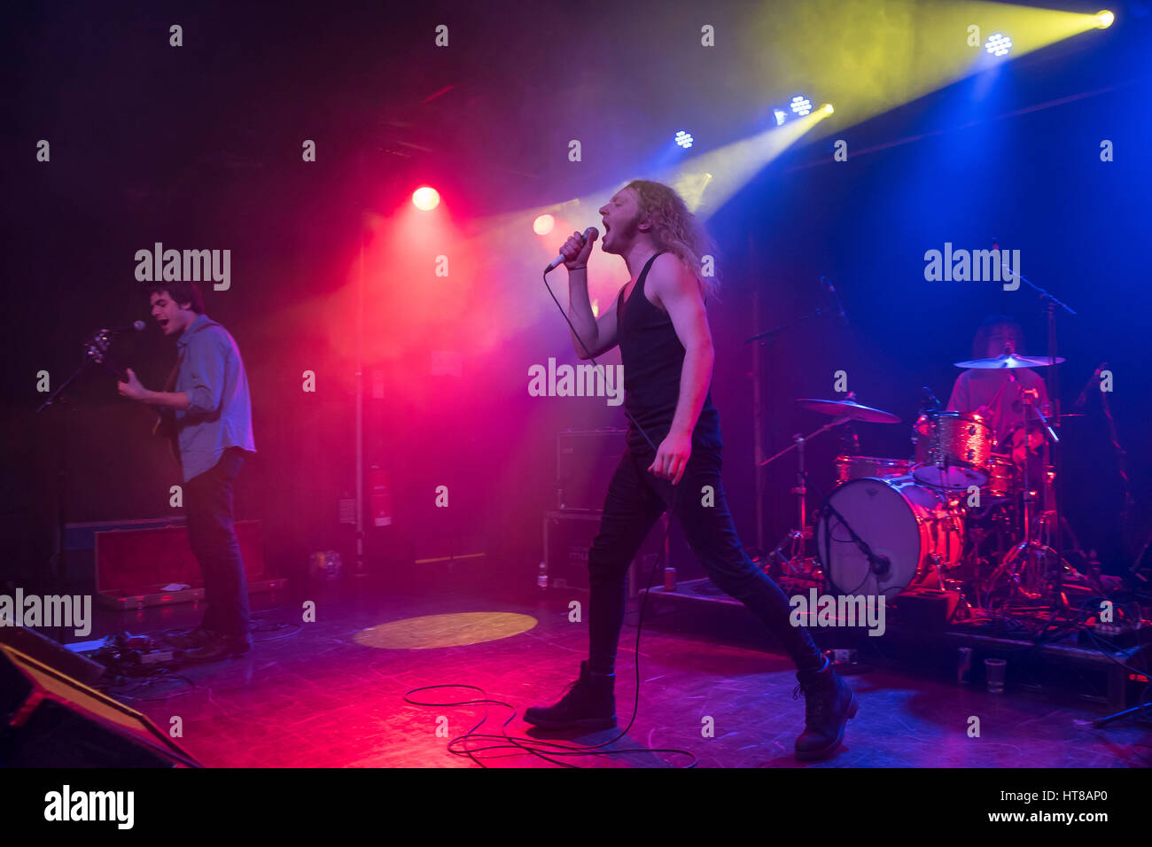 London, UK. 07th Mar, 2017. American rock band The Orwells perform on stage at Scala. The Orwells are an American rock band from Elmhurst, IL, a western suburb of Chicago. The members include Mario Cuomo (vocals), Dominic Corso (guitar), Matt O'Keefe (guitar), Grant Brinner (bass), and Henry Brinner (drums). Credit: Alberto Pezzali/Pacific Press/Alamy Live News Stock Photo