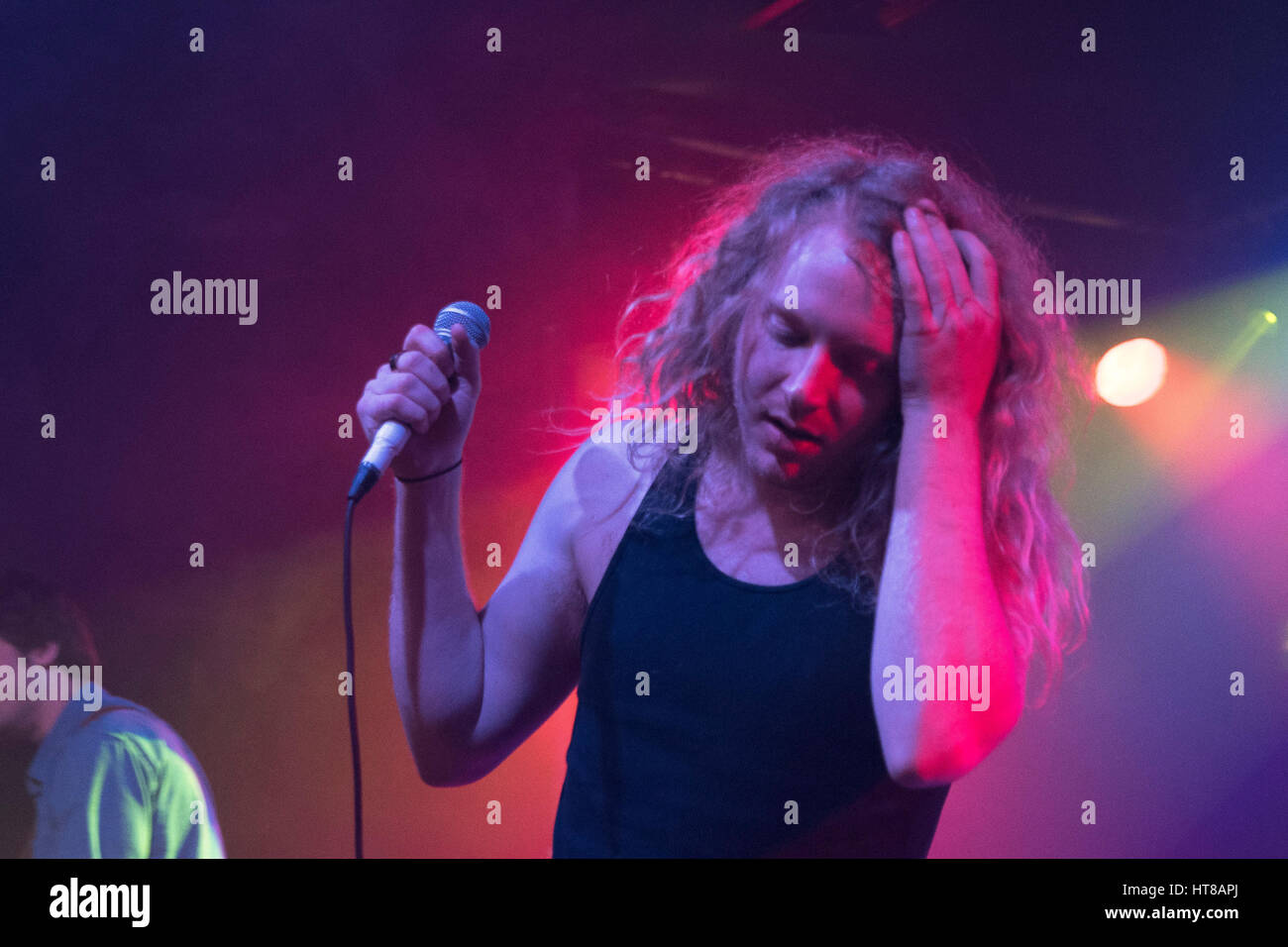 London, UK. 07th Mar, 2017. American rock band The Orwells perform on stage at Scala. The Orwells are an American rock band from Elmhurst, IL, a western suburb of Chicago. The members include Mario Cuomo (vocals), Dominic Corso (guitar), Matt O'Keefe (guitar), Grant Brinner (bass), and Henry Brinner (drums). Credit: Alberto Pezzali/Pacific Press/Alamy Live News Stock Photo