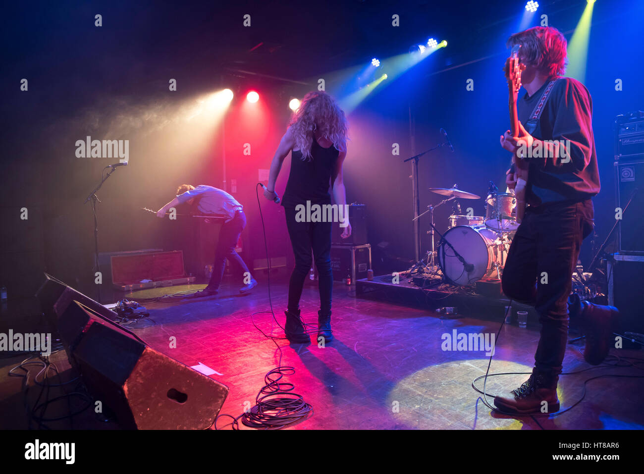 London, UK. 07th Mar, 2017. American rock band The Orwells perform on stage at Scala. The Orwells are an American rock band from Elmhurst, IL, a western suburb of Chicago. The members include Mario Cuomo (vocals), Dominic Corso (guitar), Matt O'Keefe (guitar), Grant Brinner (bass), and Henry Brinner (drums). Credit: Alberto Pezzali/Pacific Press/Alamy Live News Stock Photo