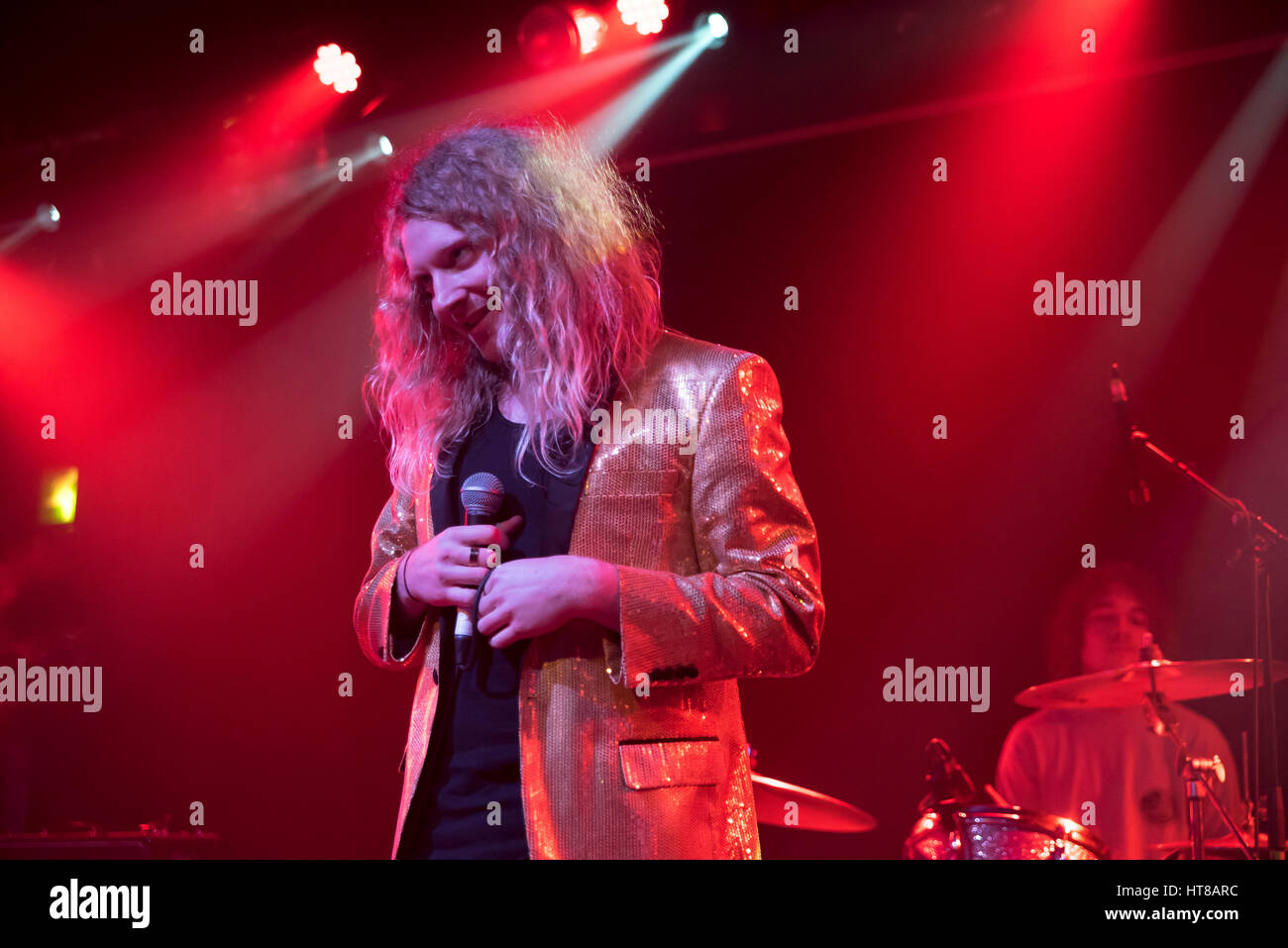 London, UK. 07th Mar, 2017. American rock band The Orwells perform on stage at Scala. The Orwells are an American rock band from Elmhurst, IL, a western suburb of Chicago. The members include Mario Cuomo (vocals), Dominic Corso (guitar), Matt O'Keefe (guitar), Grant Brinner (bass), and Henry Brinner (drums). Credit: Alberto Pezzali/Pacific Press/Alamy Live News Stock Photo