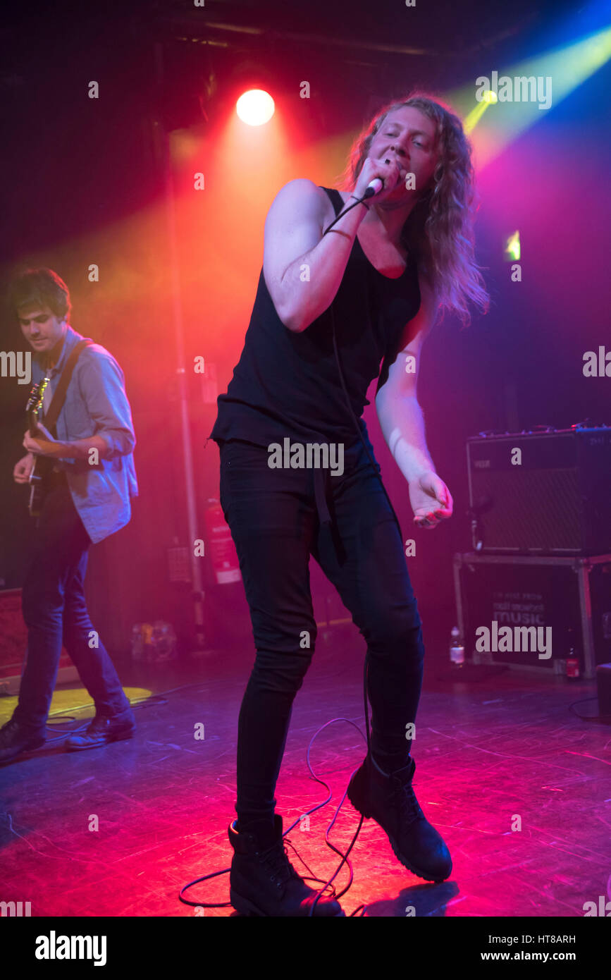 London, UK. 07th Mar, 2017. American rock band The Orwells perform on stage at Scala. The Orwells are an American rock band from Elmhurst, IL, a western suburb of Chicago. The members include Mario Cuomo (vocals), Dominic Corso (guitar), Matt O'Keefe (guitar), Grant Brinner (bass), and Henry Brinner (drums). Credit: Alberto Pezzali/Pacific Press/Alamy Live News Stock Photo