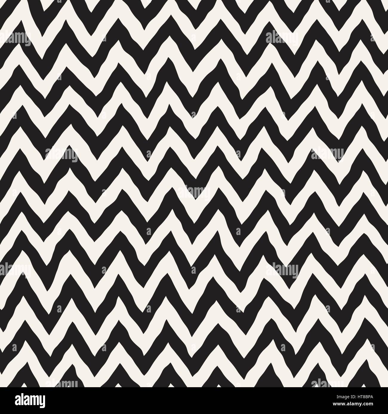 Seamless Wavy Hand Drawn Stripes Pattern. Abstract Repeating Vector ...