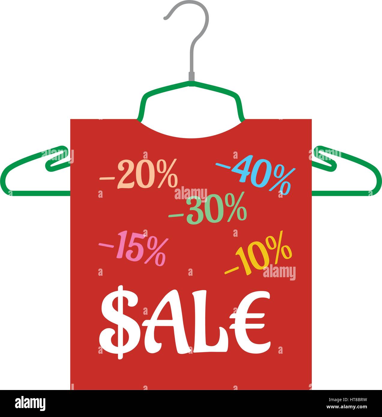 Sale banner hanging on the hanger Stock Vector