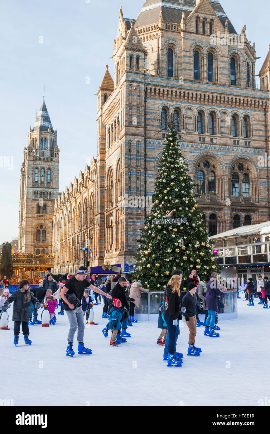 England, London, South Kensington, Natural History Museum, Ice Skating