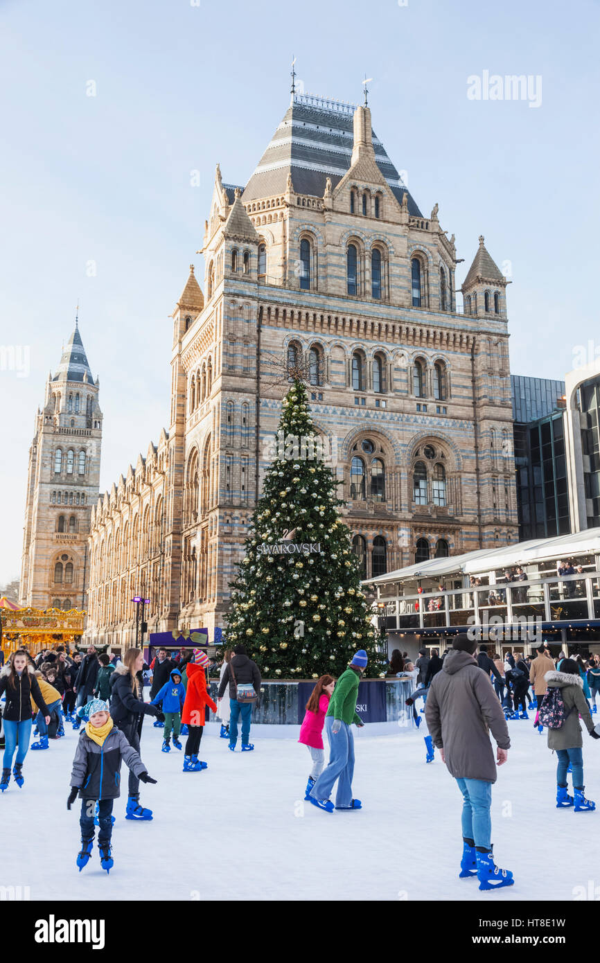 England, London, South Kensington, Natural History Museum, Ice Skating