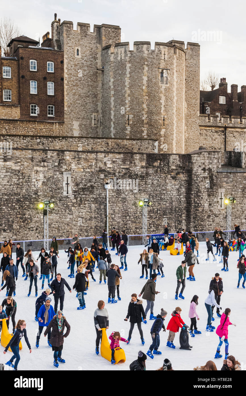 England, London, Tower of London, Ice Skating Stock Photo Alamy