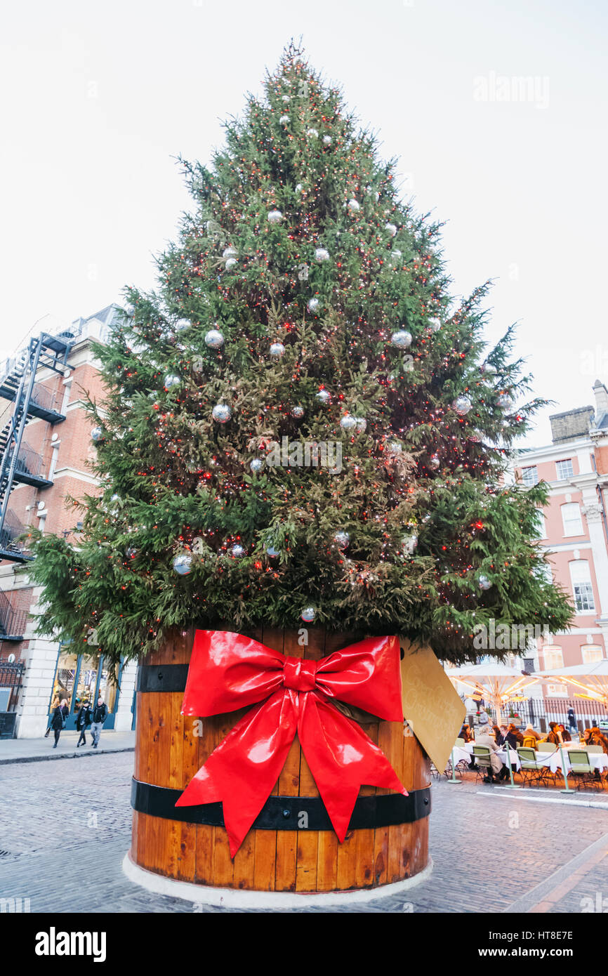 England, London, Covent Garden, Christmas Tree Stock Photo Alamy