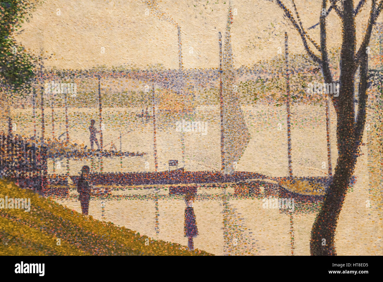 Painting titled The Bridge at Courbevoie by Georges Seurat dated 1886-87 Stock Photo