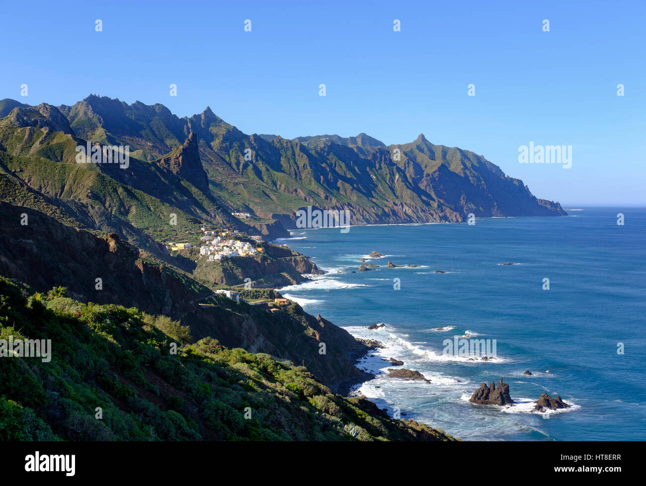 Village Almáciga, Macizo de Anaga, Tenerife, Canary Islands, Spain Stock Photo