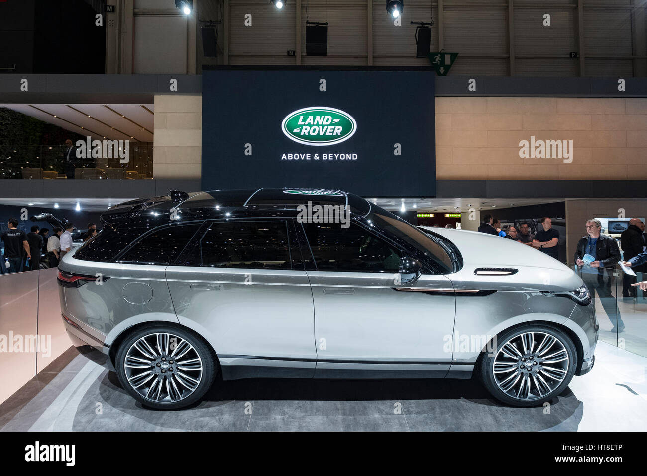 New Land Rover Velar luxury SUV on launch day at Geneva International Motor Show 2017 Stock Photo