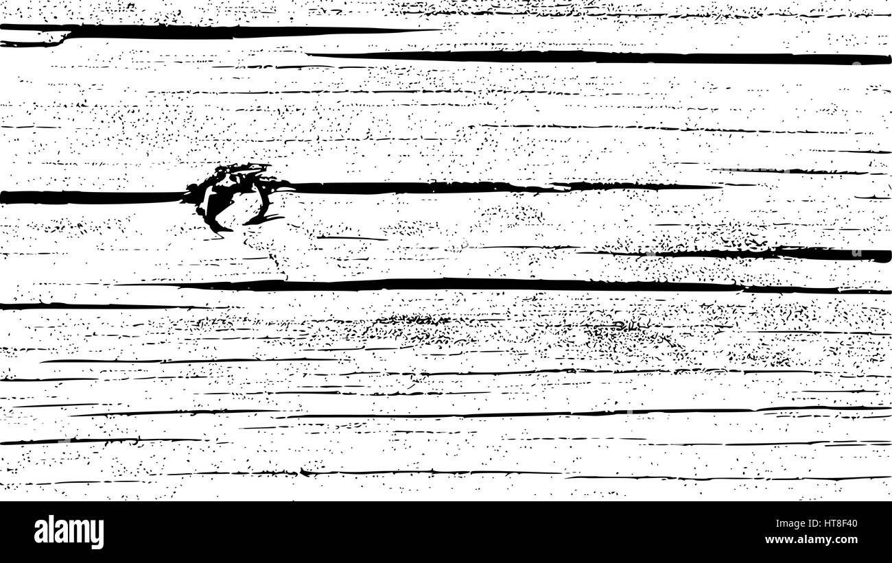 Grunge overlay wooden texture. Vector illustration of black and white abstract old dirty grainy background with dust and noise for your design Stock Vector