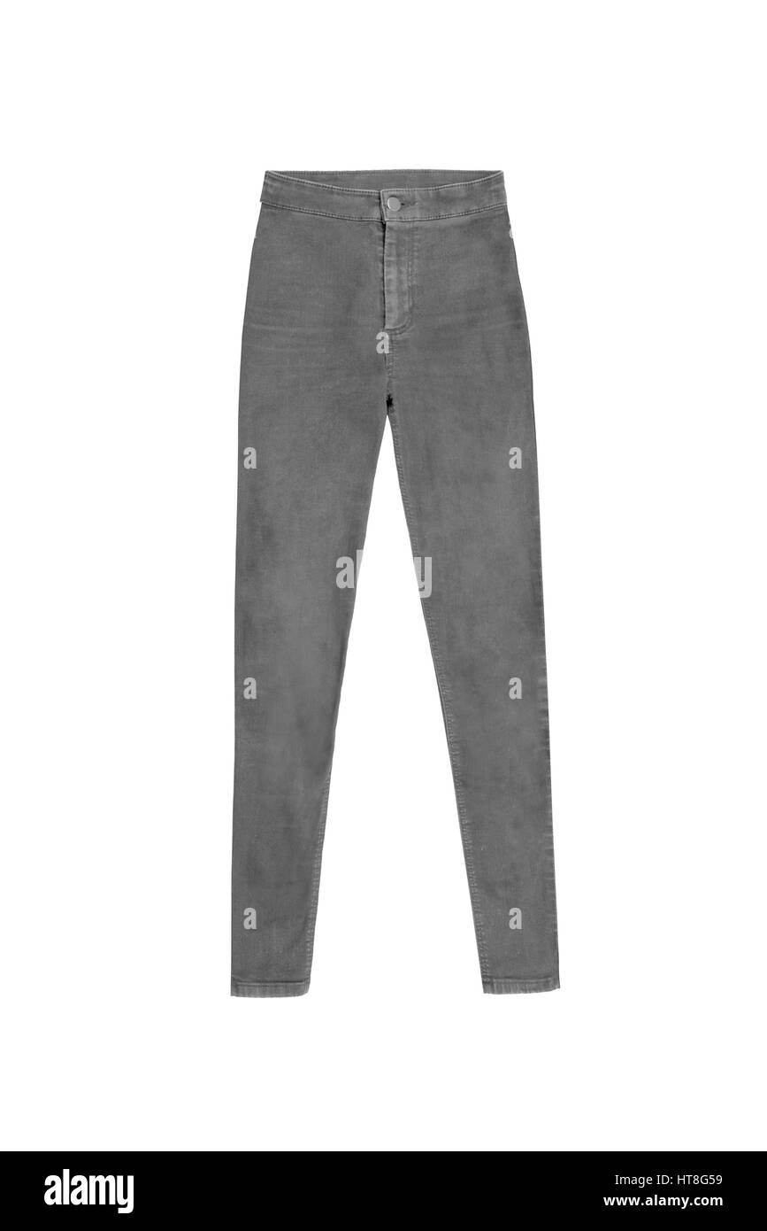 High-Waisted Grey Skinny Jeans