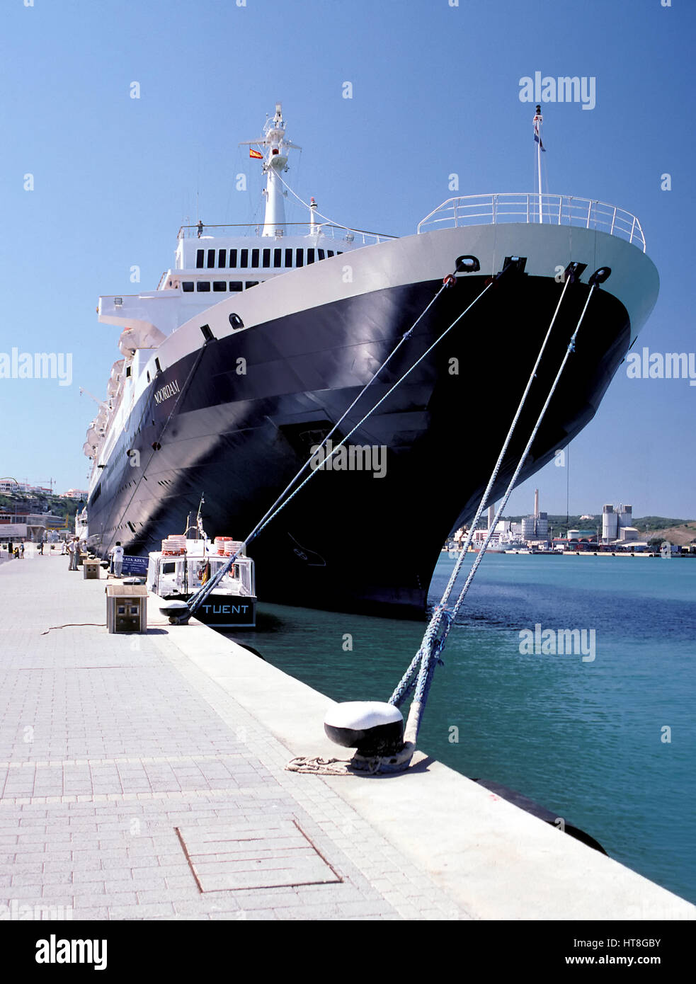Cruise Ship 'Noordam' in the Port de Mao on The island of Menorca, Spain Stock Photo