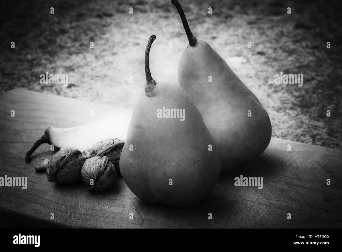 Pears and nuts Stock Photo