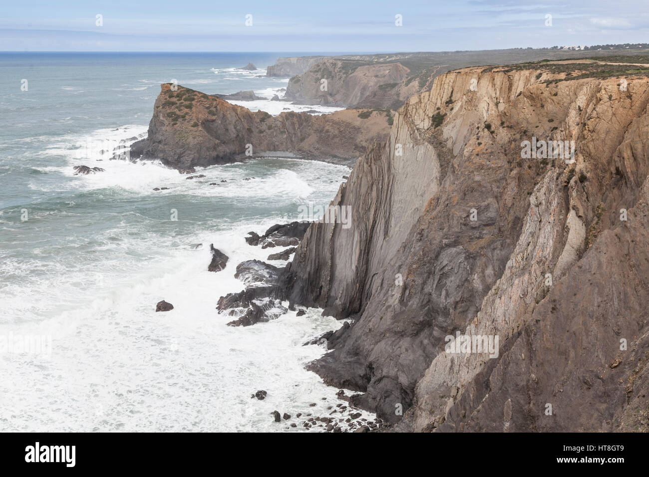 Cliffs, Atlantic coast, Sagres, Algarve, Portugal Stock Photo