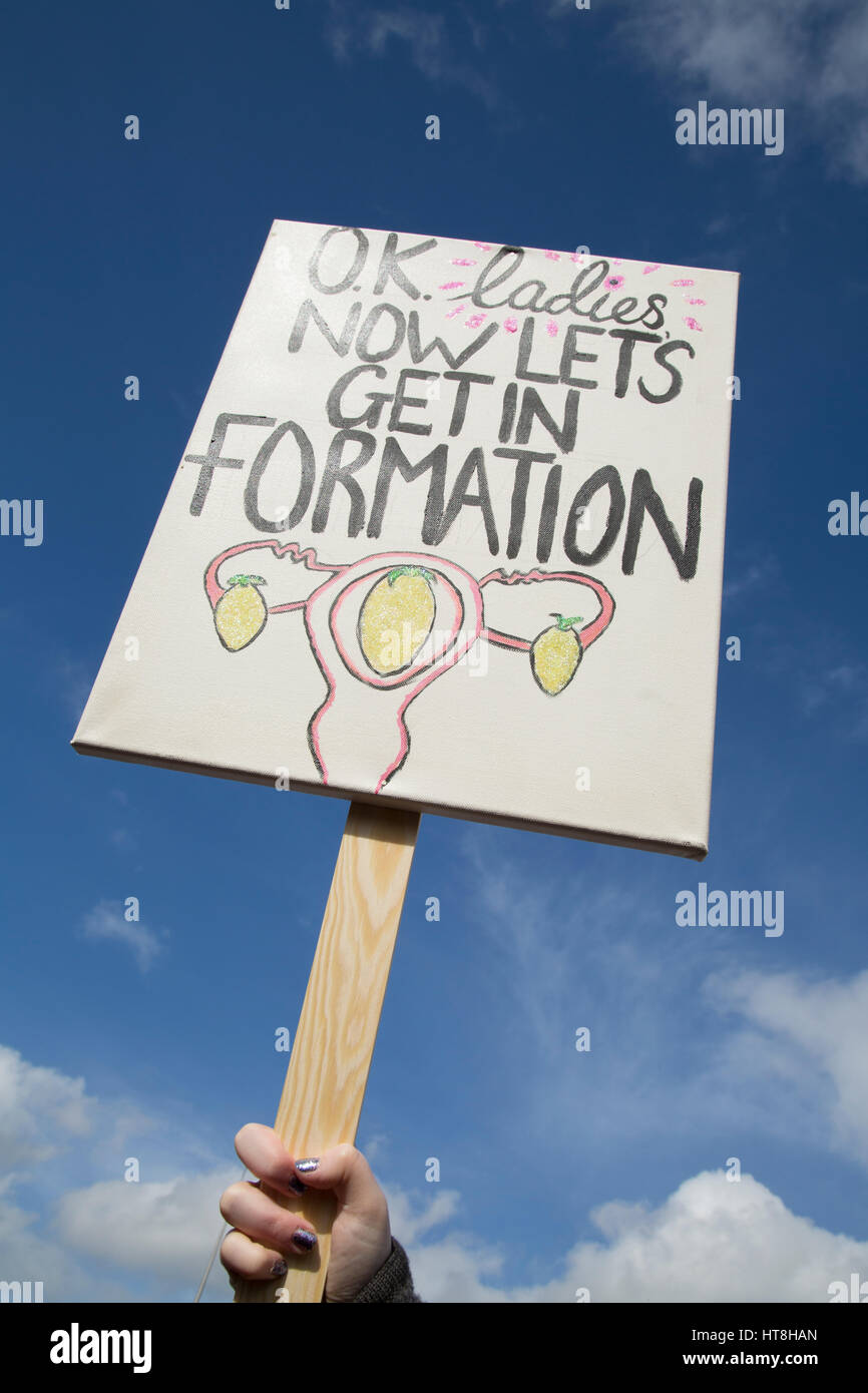 Protest placards at Repeal the 8th protest in Dublin city, Ireland. Stock Photo