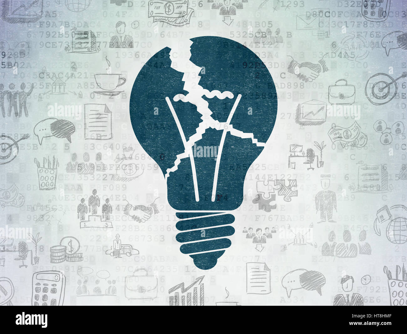 Business concept: Light Bulb on Digital Data Paper background Stock ...