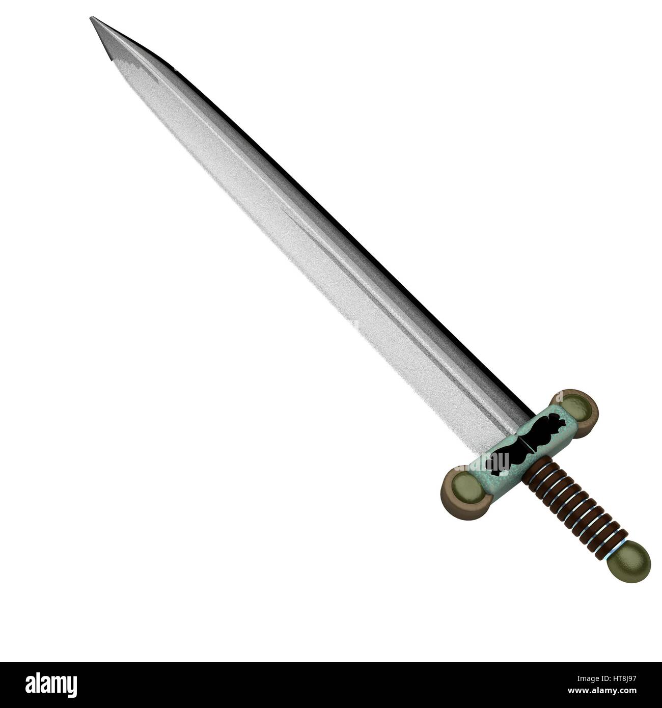 Sword isolated over white background, 3d rendering Stock Photo - Alamy