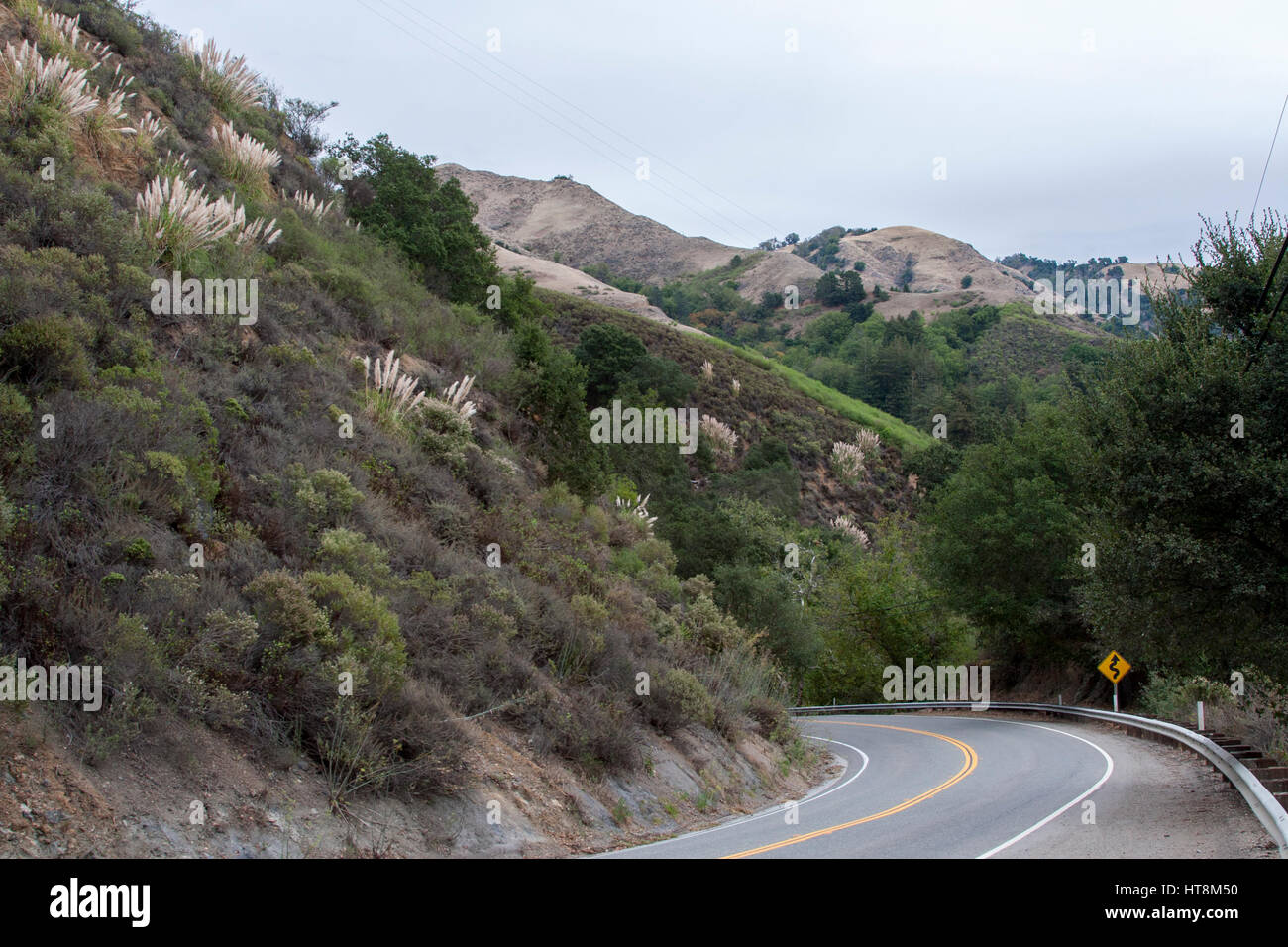 Autumn landscape on Highway 1 in Big Sur California, USA. Stock Photo