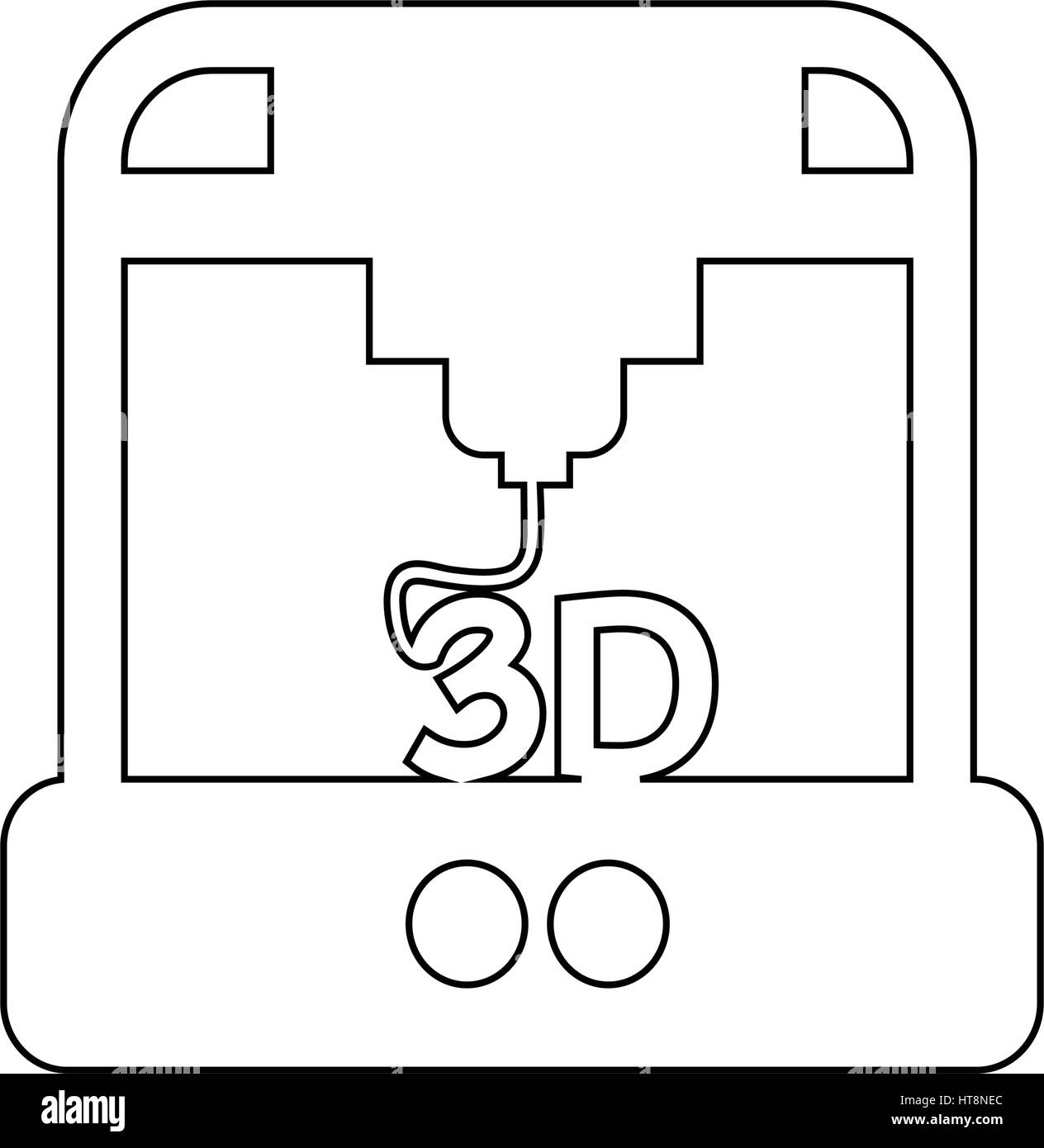 3D printing icon illustration design Stock Vector Image & Art - Alamy