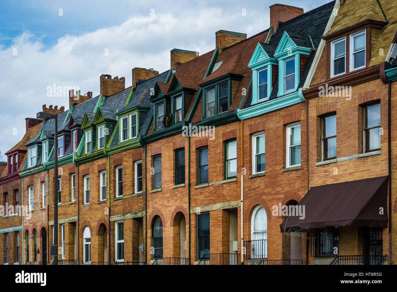 Architectural details of row houses in the Station North Arts and ...