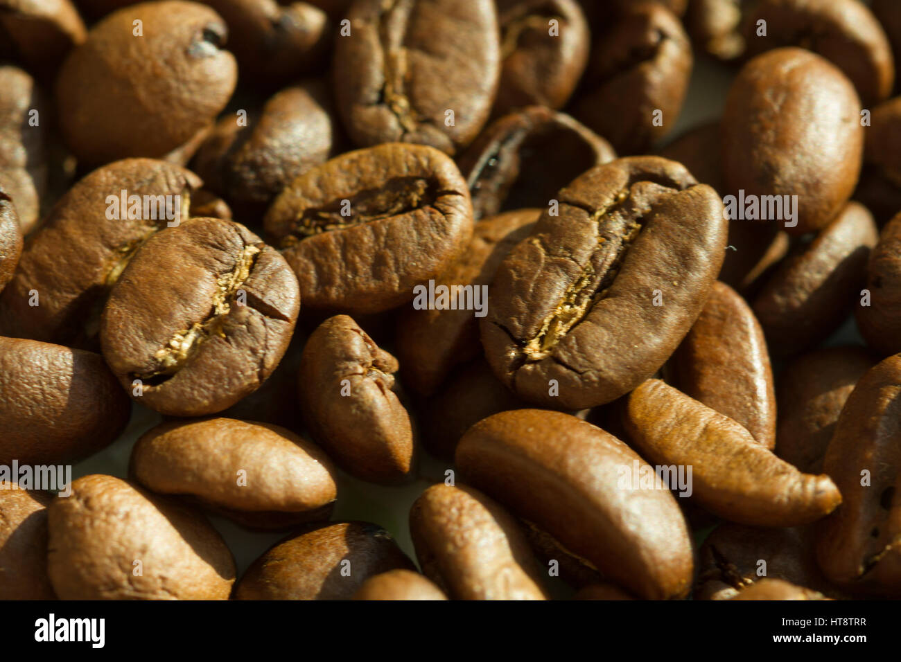Roasted coffee beans background concept Stock Photo - Alamy
