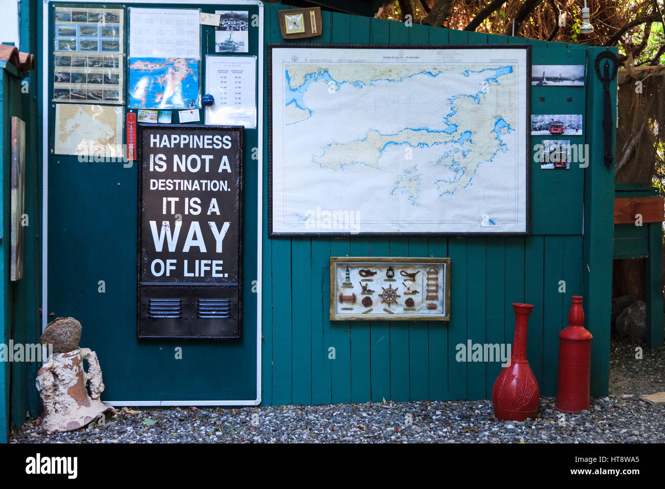 Restaurant entrance, Selimiye, Bozburun Peninsula, Turkey Stock Photo