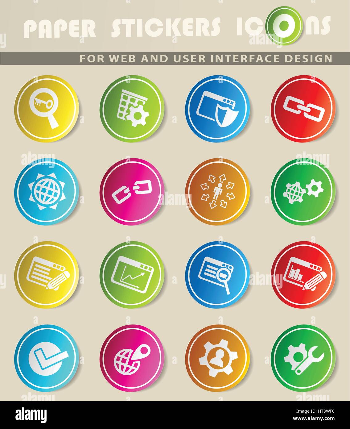 seo and development web icons for user interface design Stock Vector ...