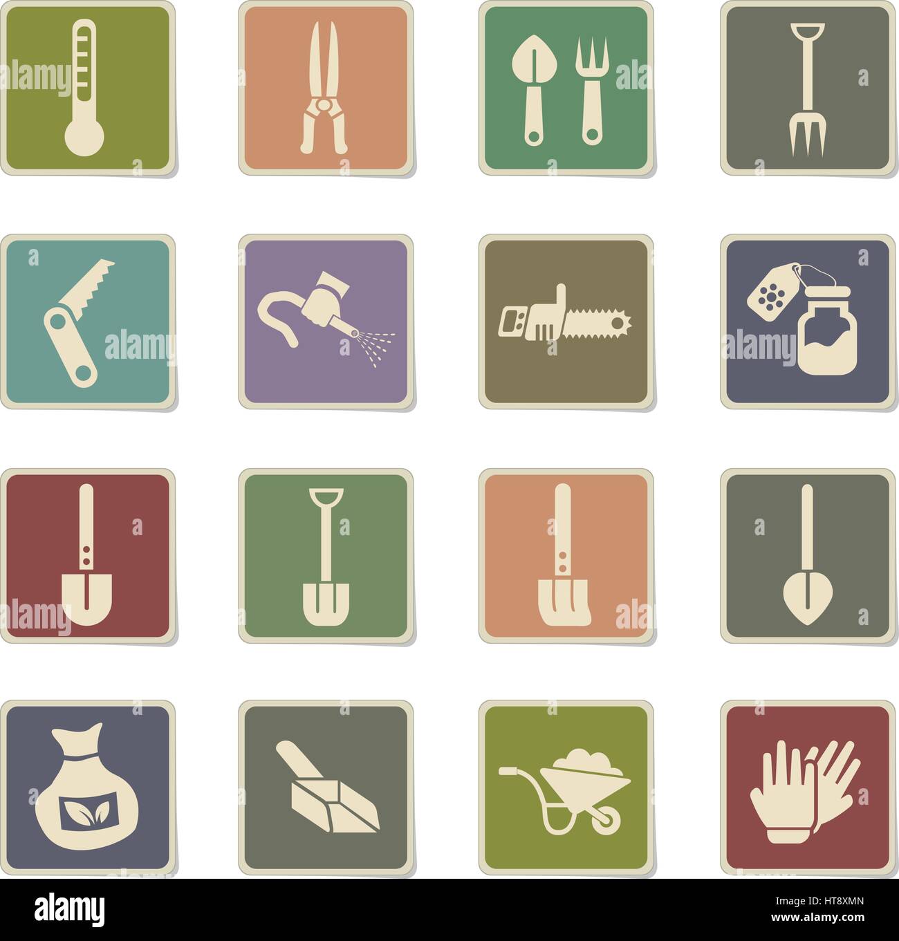 garden tools web icons for user interface design Stock Vector Image ...