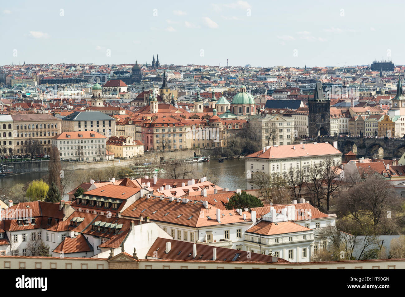 Aerial view of Prague from Prague Castle, Czech Republic Stock Photo