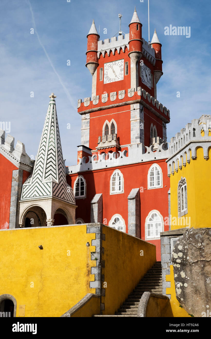 Tower at Pena Palace in Sintra Municipality, Portugal Stock Photo