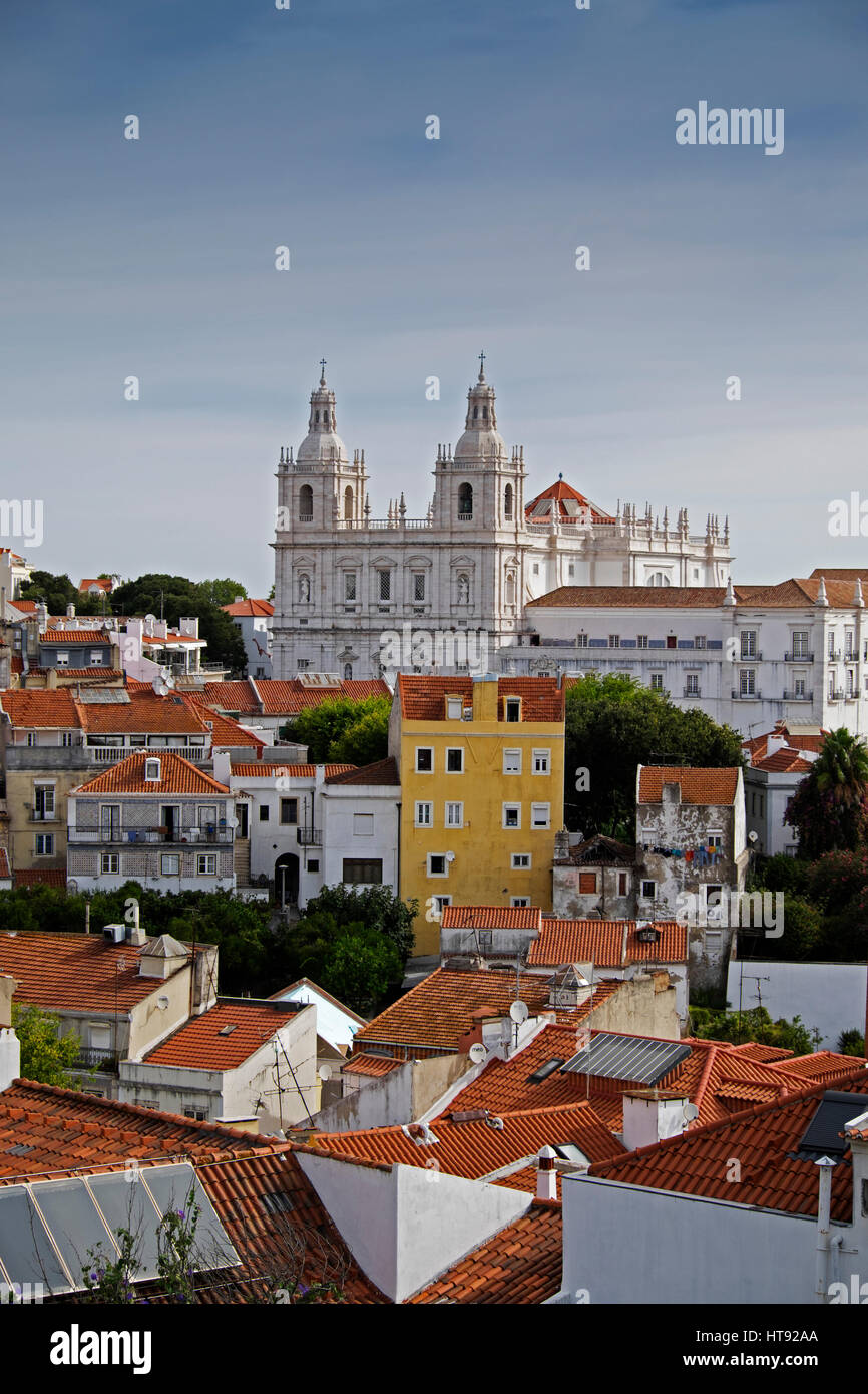 Monastery of Sao Vicente de Fora in Cityscape of Lisbon, Portugal Stock Photo