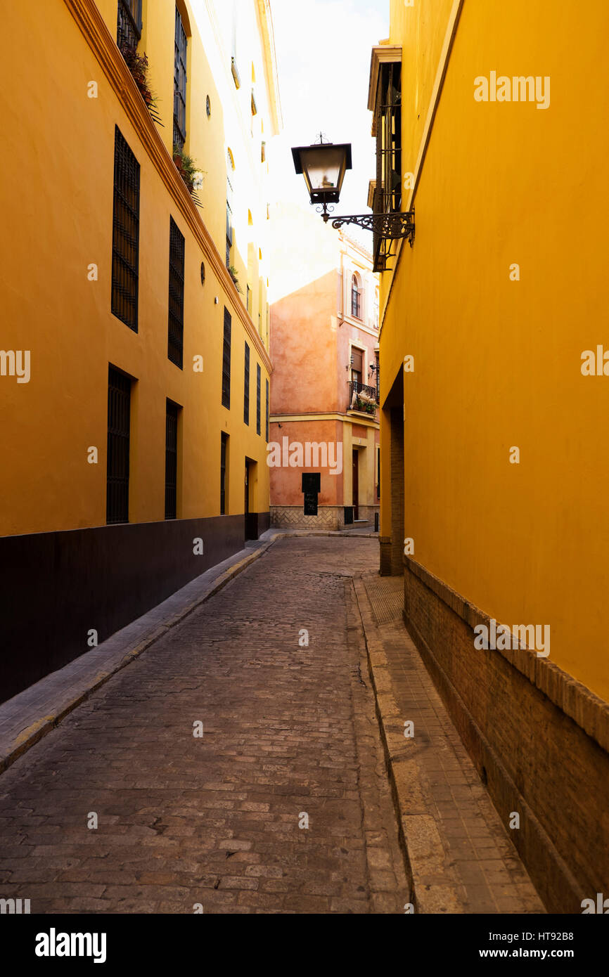 Narrow Street in Seville, Andalucia, Spain Stock Photo