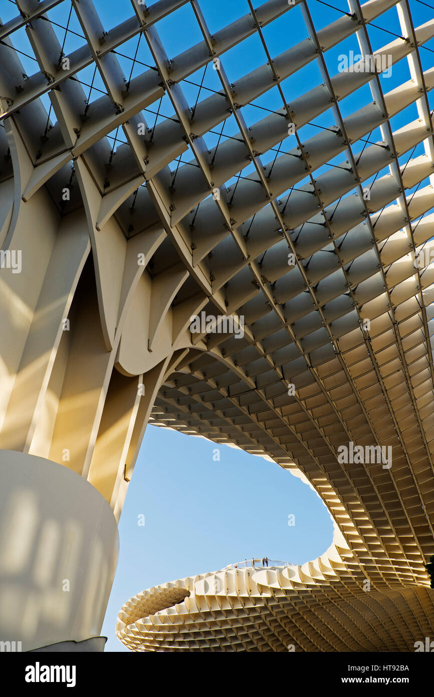 Close-up of Metropol Parasol at Plaza de la Encarnacion, Seville, Andalucia, Spain Stock Photo