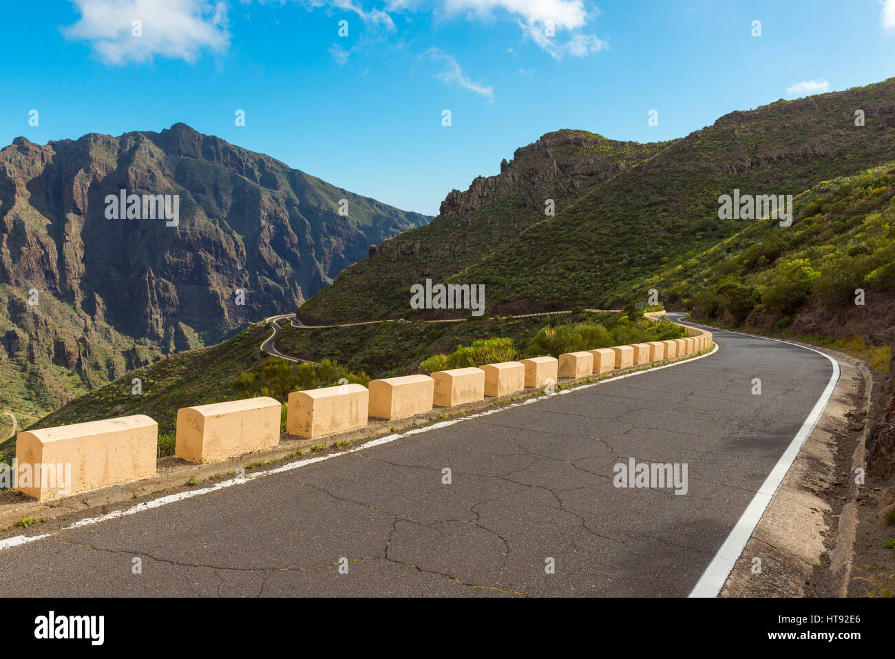 Mountain Pass Road, Teno Mountains, Masca, Tenerife, Canary Islands, Spain Stock Photo