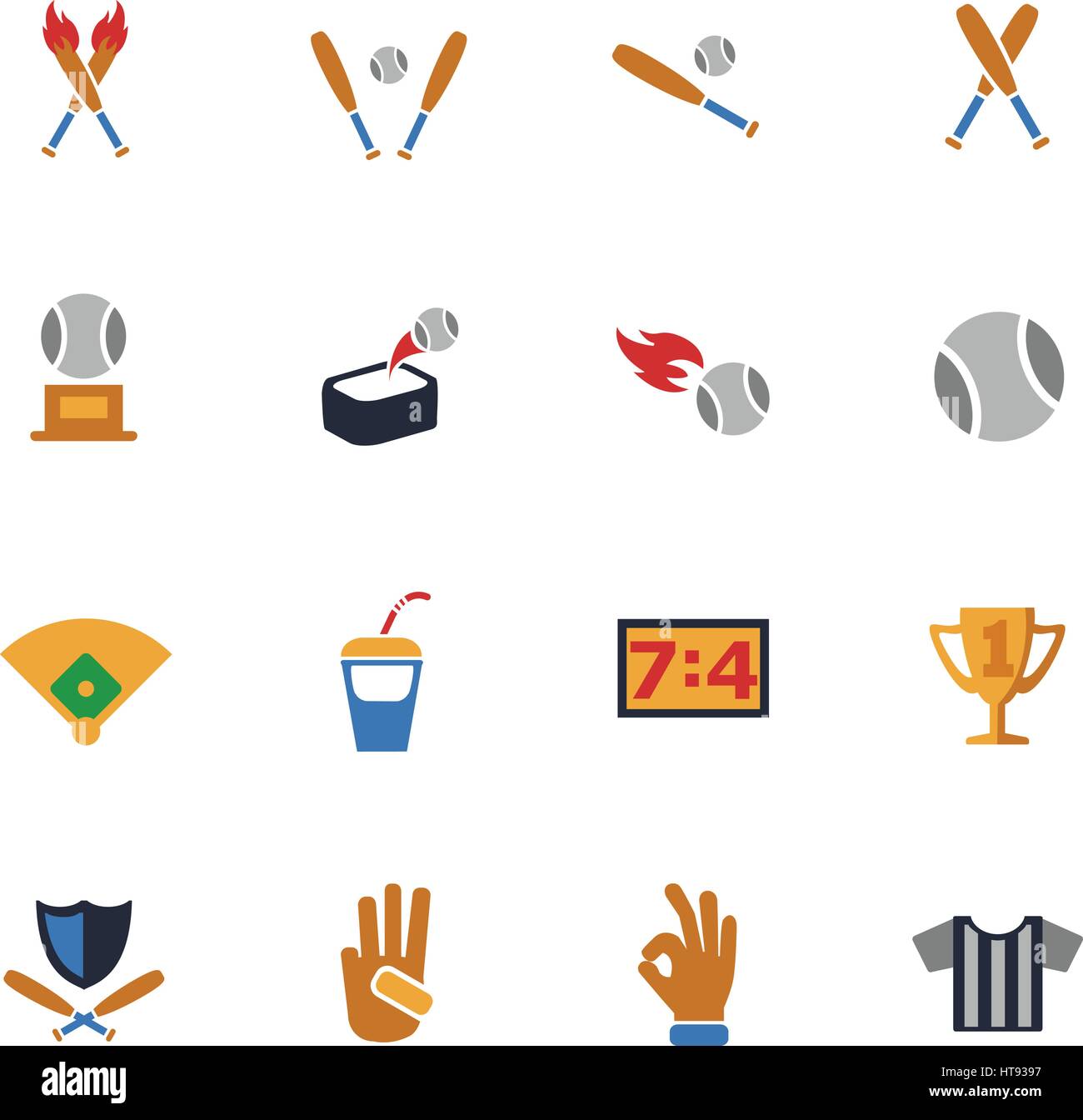 baseball web icons for user interface design Stock Vector Image & Art ...