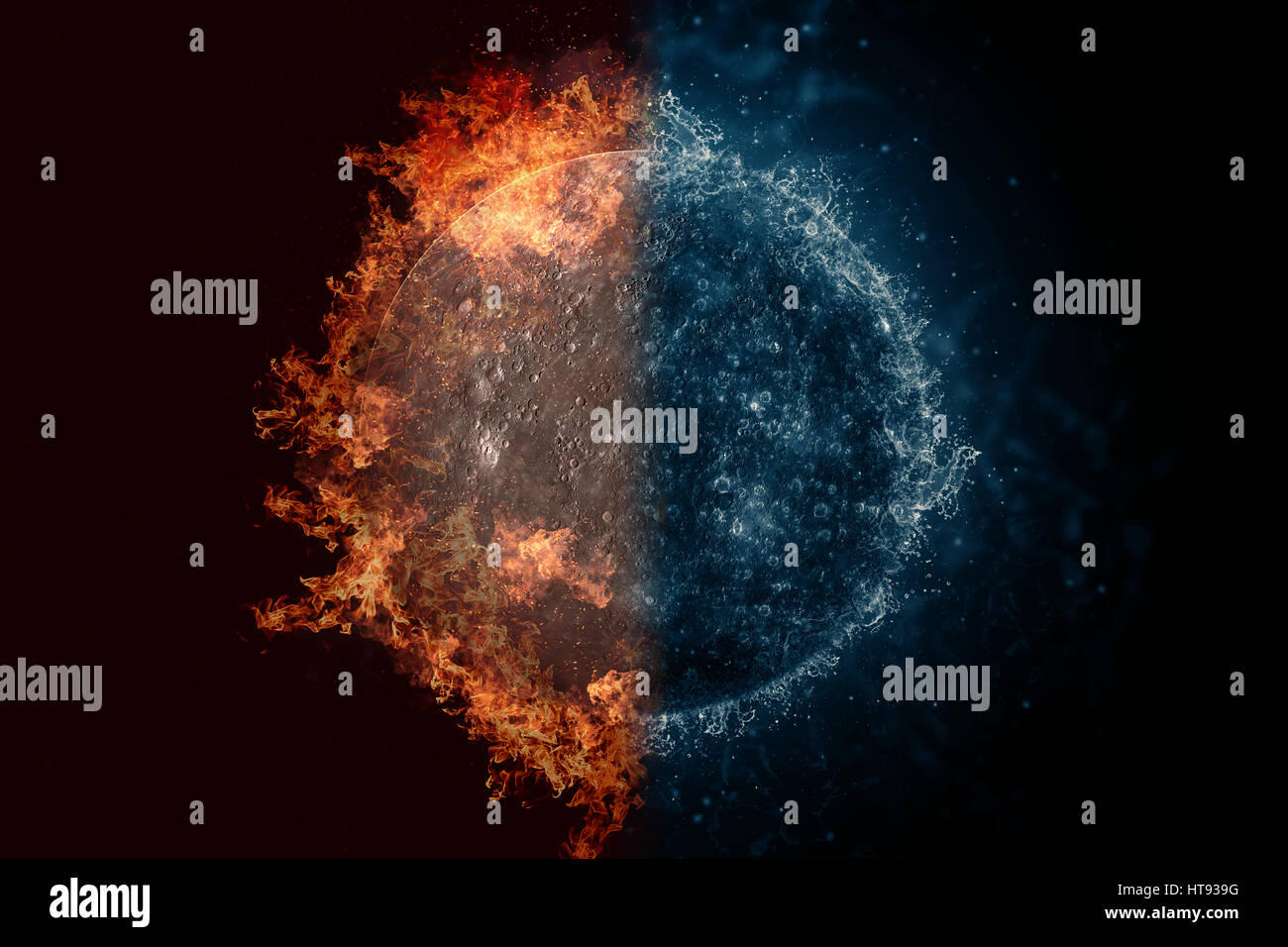 Planet Mercury in fire and water. Concept sci-fi artwork Stock Photo - Alamy