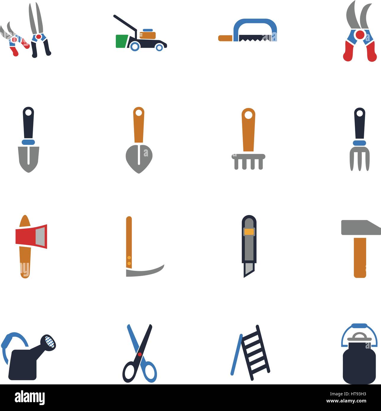 garden tools web icons for user interface design Stock Vector Image ...
