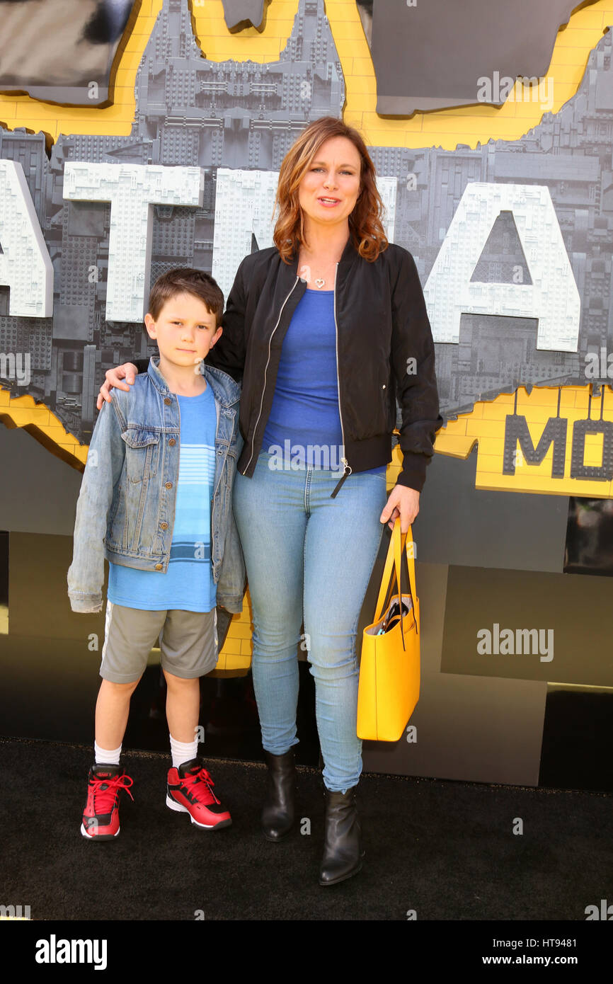 Mary Lynn Rajskub and her son, Valentine Anthony, attending the premiere of  'The Lego Batman Movie,' at the Regency Village Theatre in Westwood, Los  Angeles, California. Featuring: Mary Lynn Rajskub, Valentine Anthony