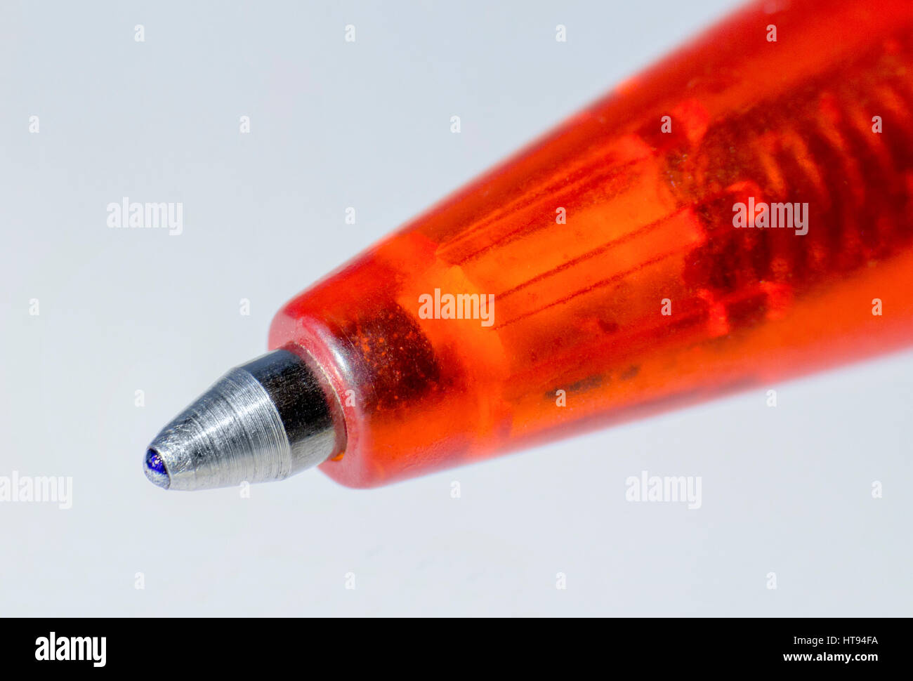 macro shot of a ballpoint pen tip Stock Photo