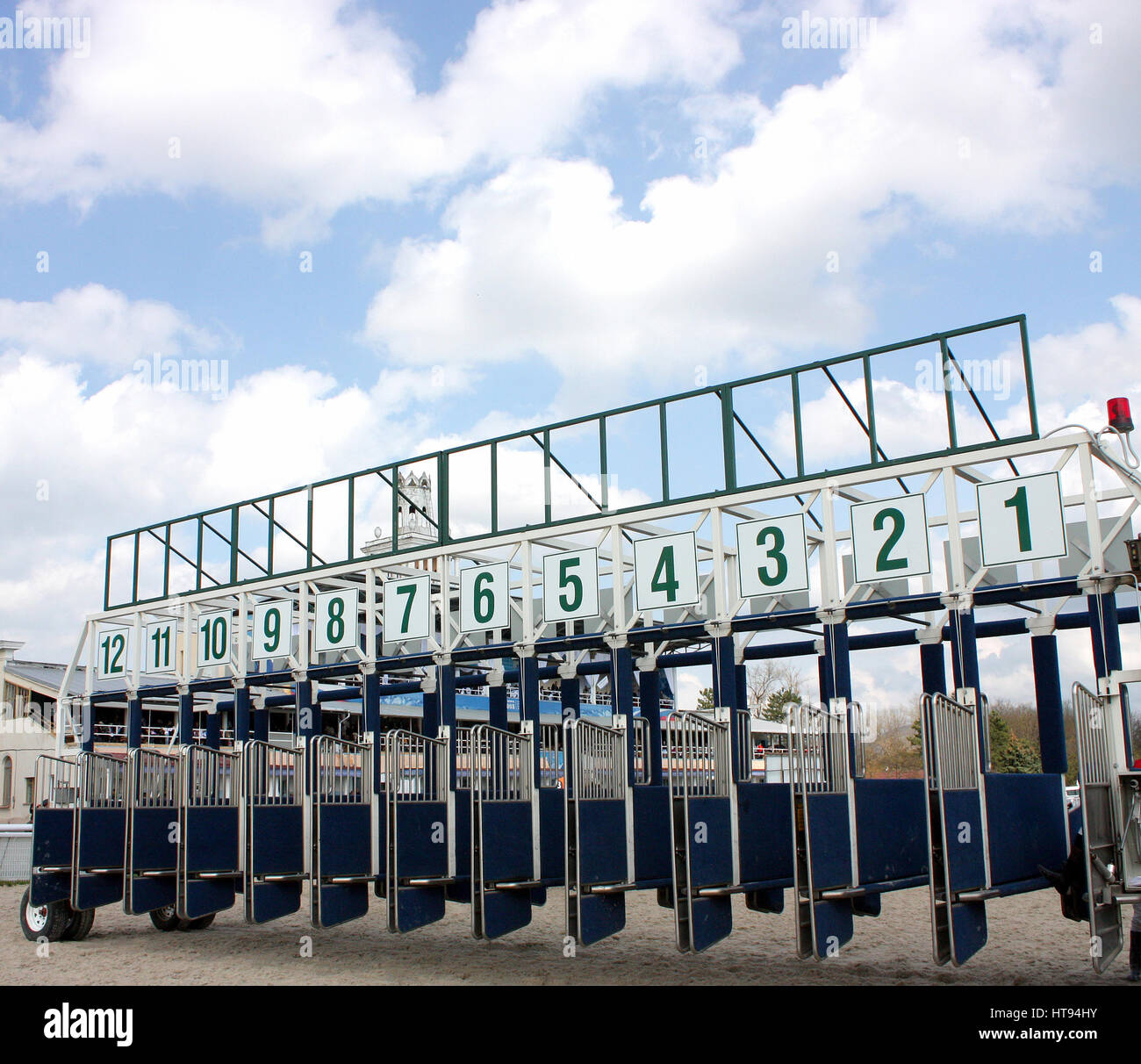Starting Gate Start gates for horse races Stock Photo - Alamy