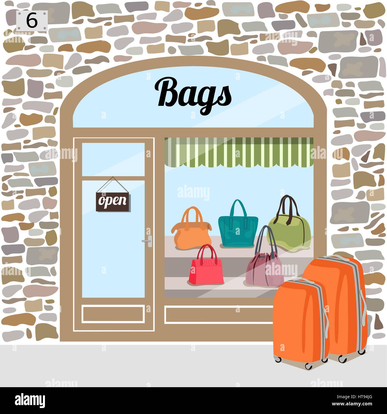 Bags shop or bags store. Stock Vector