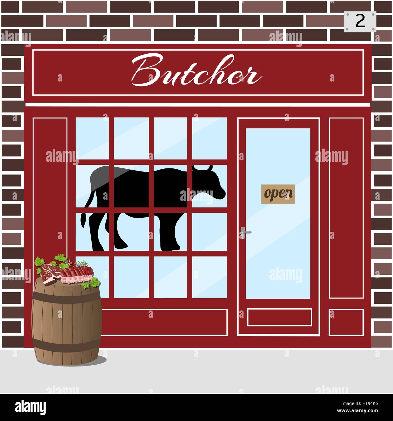 Butcher shop. Meat store. Stock Vector