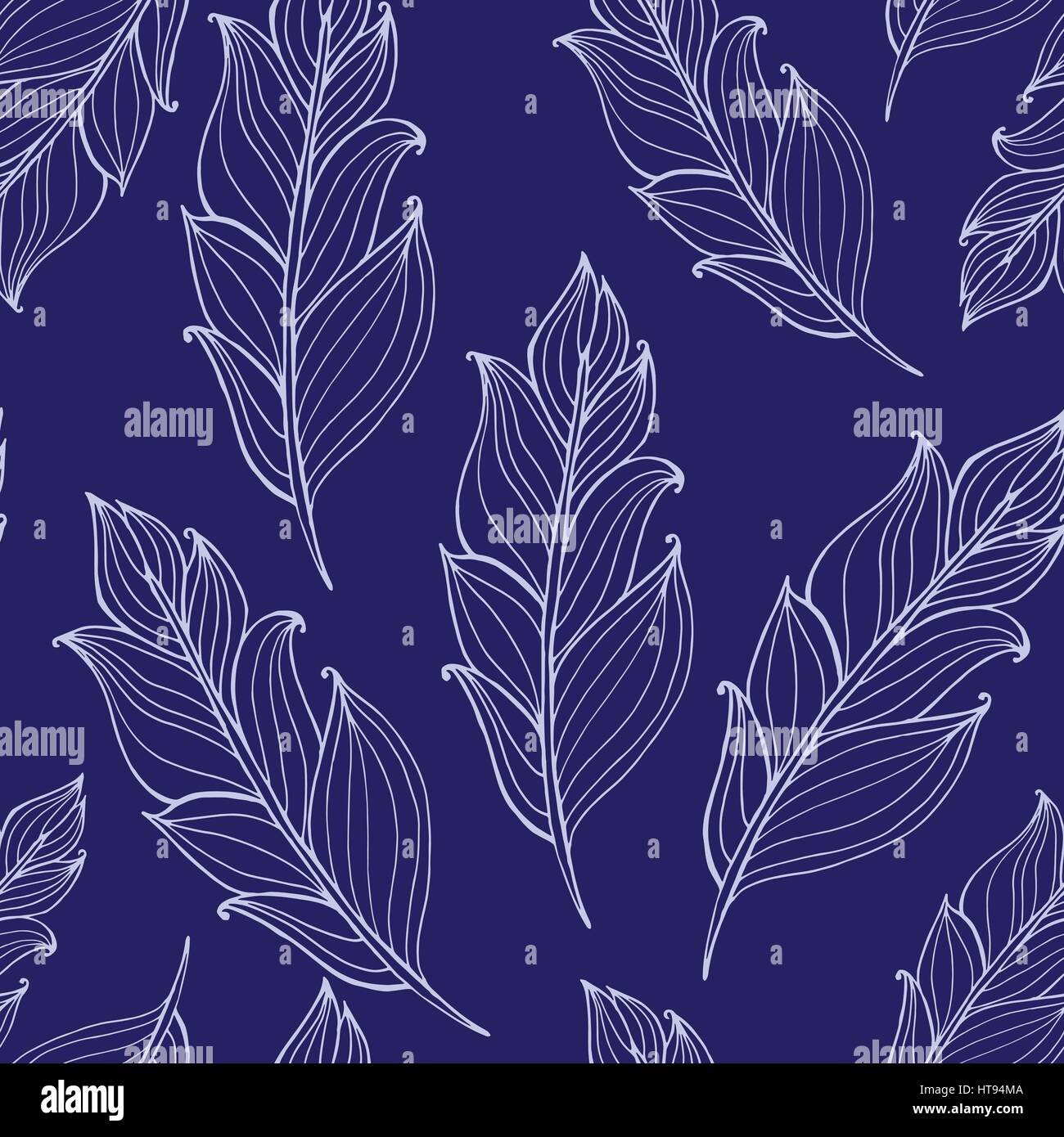 Hand drawn doodle zentangle feather pattern. Vector hand-drawn hipster ...
