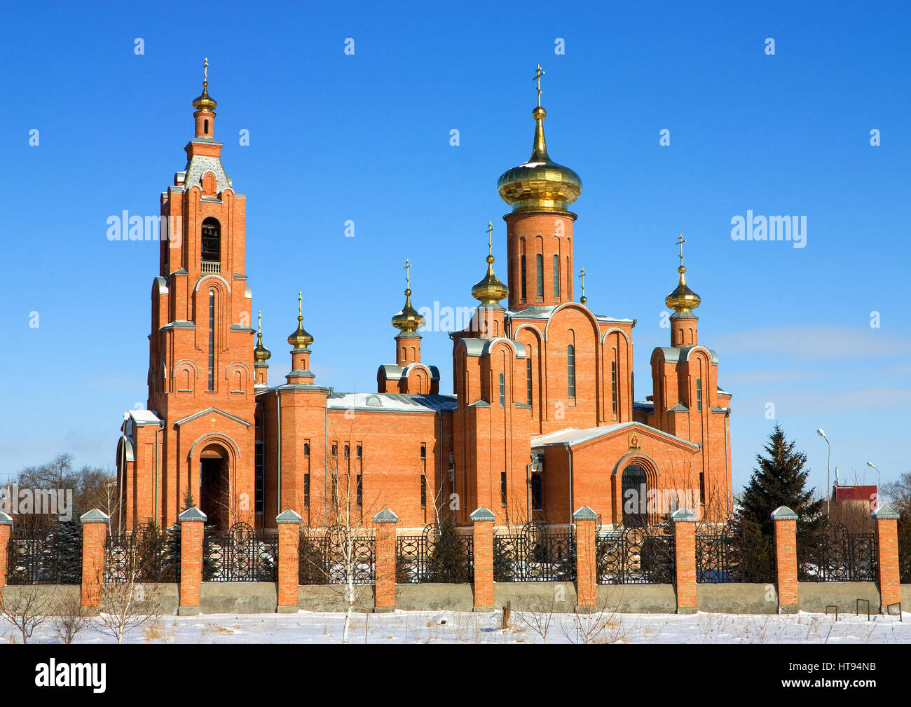 Russian church in city Mineralnye Vody,Northern Caucasus,Russia Stock Photo